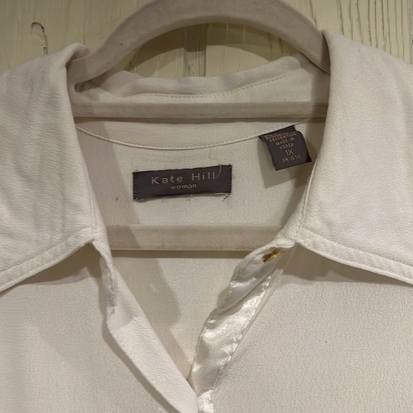 Kate Hill Tunic Blouse with Satin Trim Size 1X - Picture 4 of 12